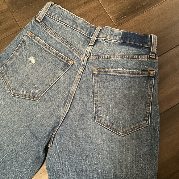 Abercrombie & Fitch Women's 90s Straight Leg Jeans - Distressed Blue - Picture 4 of 4